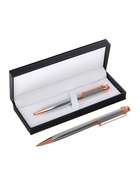 Ручка подарочная Calligrata. VIP, шариковая, поворотная, в футляре кожзам, корпус серебристый с золотым - Фото 5