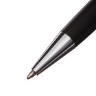 Ручка подарочная, шариковая, в кожзам футляре, поворотная, VIP корпус, чёрная с серебристыми вставками - Фото 3