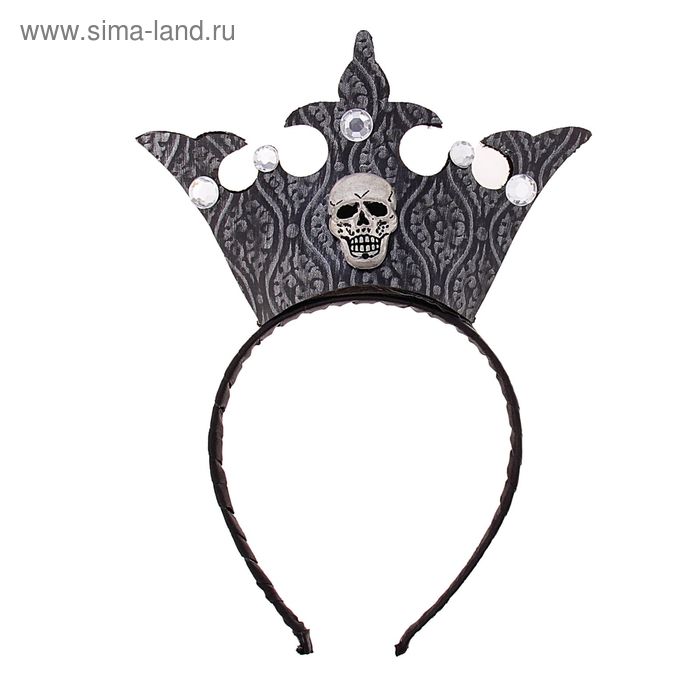 Карнавальный ободок "Корона с черепом", цвета МИКС - Фото 1