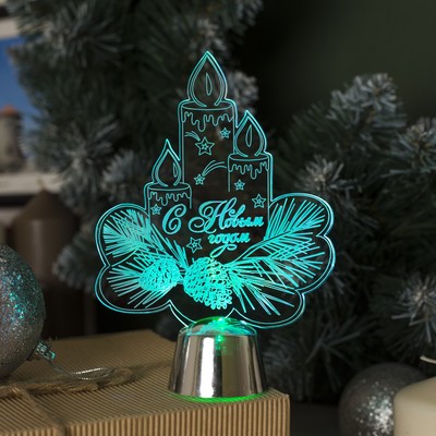 Подставка световая "Свечки", 14.5х10.5 см, (батарейки в компл.), 1 LED, RGB