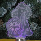 Подставка световая "Дед Мороз, С Новым годом", 14.5х9 см, 1 LED, RGB микс - Фото 3