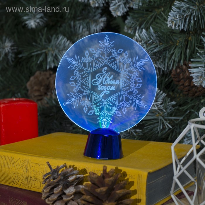 Подставка световая "Снежинка", 13.5х11 см, (батарейки в компл.), 1 LED, RGB микс - Фото 1