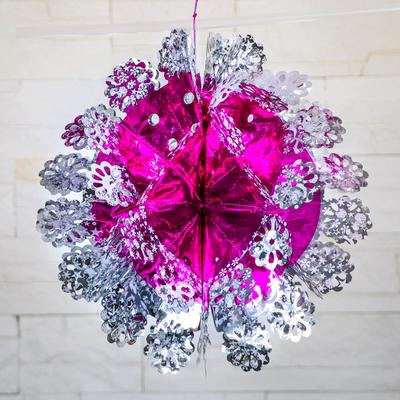 Шар фольгированный d-30 см "Круглый цветок" микс