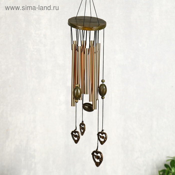 Музыка ветра «Сердце со стрелой», металл, 9 трубочек, h=45 см - Фото 1
