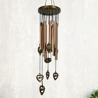 Музыка ветра «Сердце со стрелой», металл, 9 трубочек, h=45 см