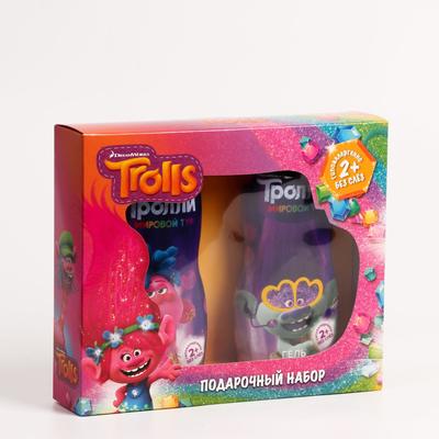 Подарочный набор детский «Тролли»: шампунь-бальзам для волос, 300 мл + гель для купания, 300 мл