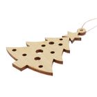 Новогодний подвес "Ёлка со звездой", бежевый, 7 см + нитка - фото 24634033