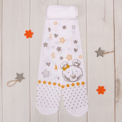 Детск. капрон. колготки "Обаятельный мишка" 116-136 см, 88% ПА, 12% эластан