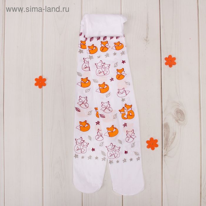Детск. капрон. колготки "Лисички" 104 -122 см, 88% ПА, 12% эластан - Фото 1