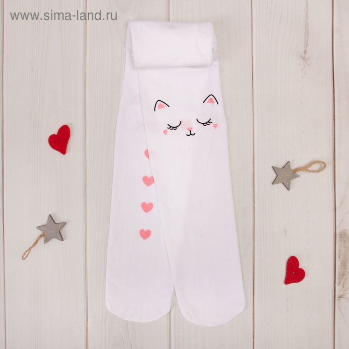 Детск. капрон. колготки "Кошечка" 104 -122 см, 88% ПА, 12% эластан - Фото 1