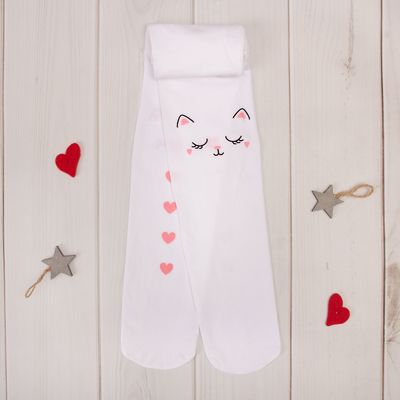 Детск. капрон. колготки "Кошечка" 116-136 см, 88% ПА, 12% эластан