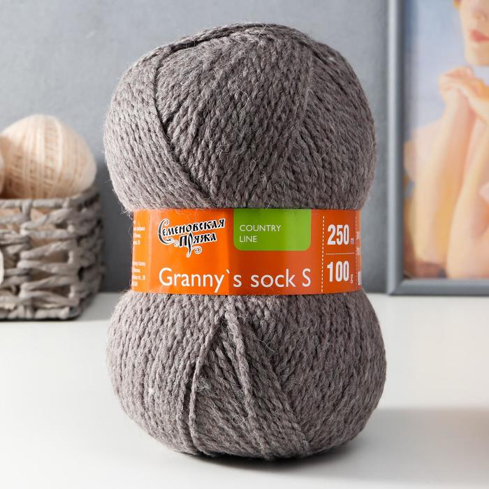 Пряжа Granny&lsquo;s sock S (Бабушкин носокПШ) 30% шерсть 70% акрил 250м/100гр (натур.т.кор 105)