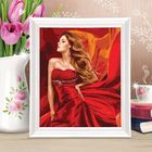Роспись по номерам без подрамника "Девушка в красном", 40 х 50 см - Фото 1