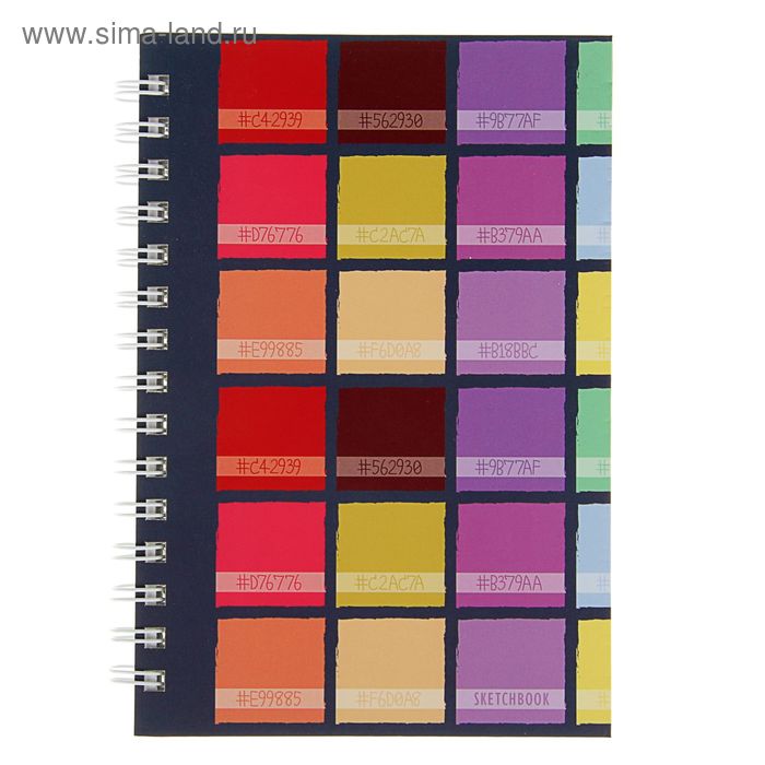 Скетчбук А5, 100 листов на гребне "Цветовой калейдоскоп", бумага 100 г/м2, матовая ламинация, твердая обложка - Фото 1