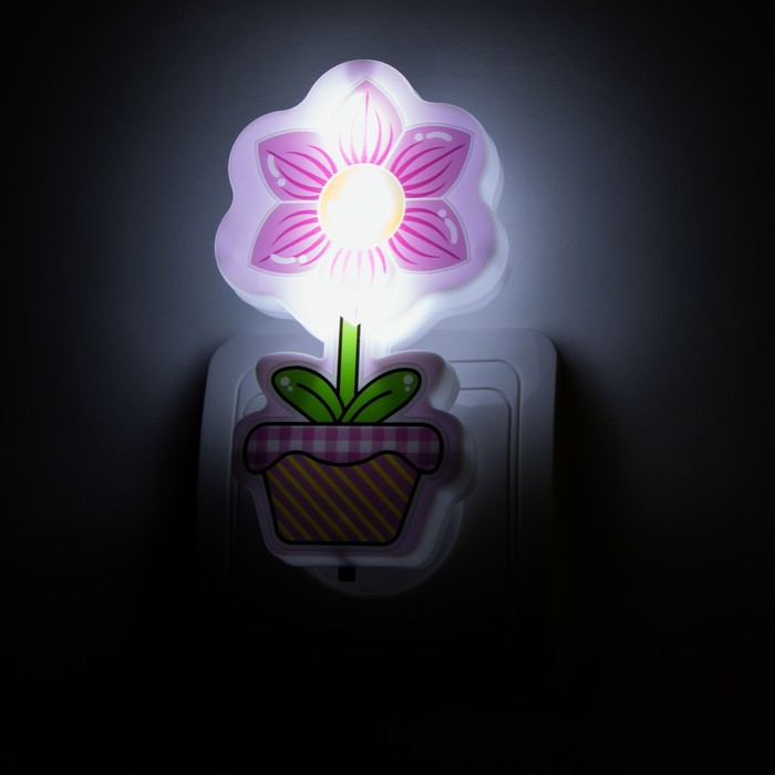 Ночник "Цветок" LED МИКС (220V) 2x6x11 см RISALUX - фото 1898076856
