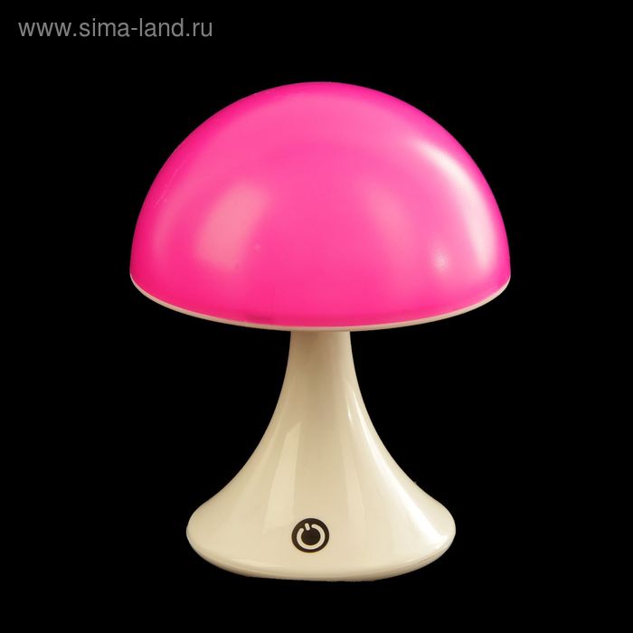 Лампа настольная "Гриб" 2W LED (МИКС цветов, сенс.кнопка, АКБ, USB) 12х12х15 см - Фото 1