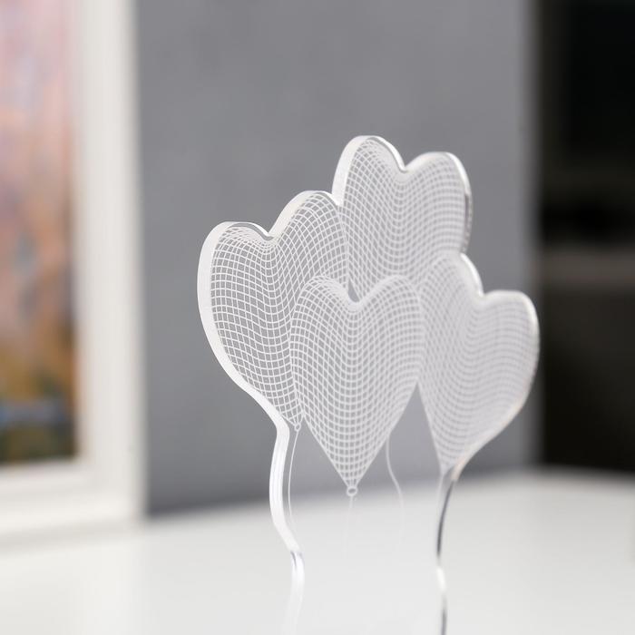 Светильник "Четыре сердца" от сети 9,5x12,5x18,5 см RISALUX - фото 1908332700