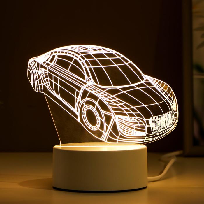 Светильник «Авто» LED 3 режима белый от сети 10.5×13×20.5 см RISALUX - Фото 1