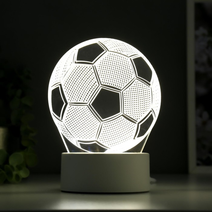 Светильник "Футбольный мяч" от сети 9,5x12,5x16 см - фото 1906875317