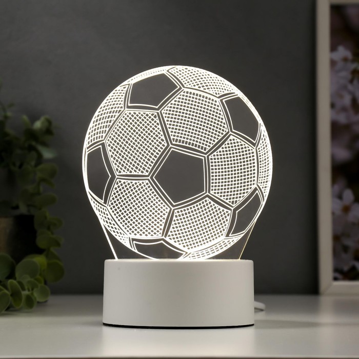 Светильник "Футбольный мяч" от сети 9,5x12,5x16 см - фото 1906875319