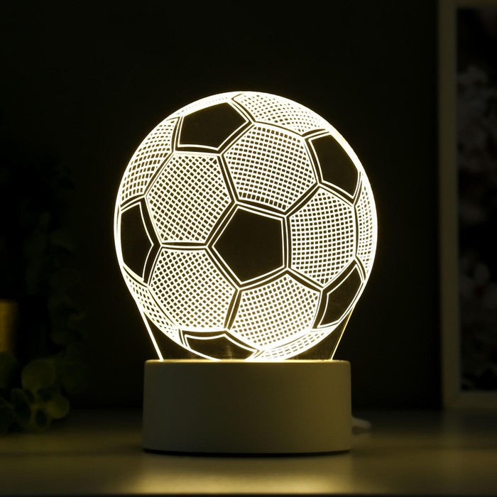 Светильник "Футбольный мяч" от сети 9,5x12,5x16 см - фото 1906875321