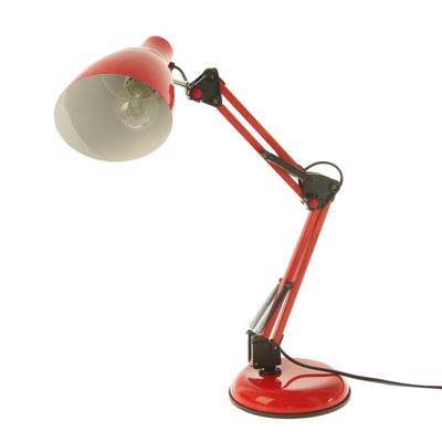 Лампа настольная Е27 60 Вт "Валли" красная шарнирная 43х21х14,5 см
