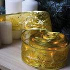 Гирлянда "Нить" 9 м с лентой "Снежинки золотистые", IP20, прозрачная нить, 72 LED, свечение жёлтое, 8 режимов, 220 В - Фото 1