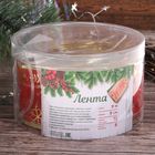 Гирлянда "Нить" 9 м с лентой "Снежинки золотистые", IP20, прозрачная нить, 72 LED, свечение красное, 8 режимов, 220 В - Фото 4