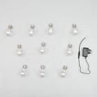Гирлянда «Нить» 3 м с насадками «Лампочки», IP20, серебристая нить, 100 LED, свечение белое, 3.5 В - Фото 6