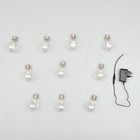 Гирлянда «Нить» 3 м с насадками «Лампочки», IP20, серебристая нить, 100 LED, свечение тёплое белое, 3.5 В - Фото 3