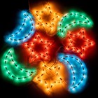 Гирлянда «Бахрома» 1.3 × 0.3 м с насадками «Звезда и месяц», IP20, белая нить, 120 ламп, свечение мульти, 8 режимов, 220 В - Фото 3