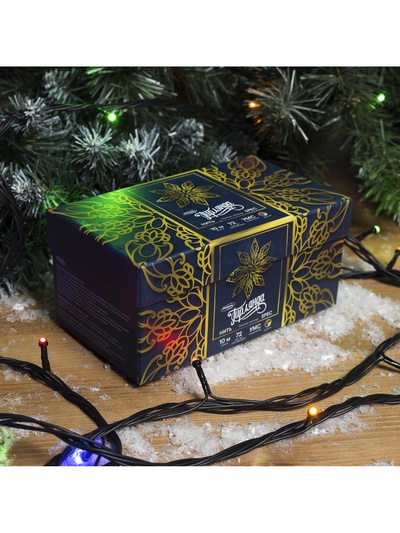 Гирлянда «Нить» 10 м, IP44, УМС, тёмная нить, 72 SMD-LED, свечение мульти, 220 В