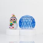 Световой прибор «Снеговик с синим шаром» 9.5 см, свечение мульти, 220 В - фото 8533879