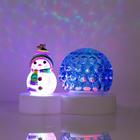 Световой прибор «Снеговик с синим шаром» 9.5 см, свечение мульти, 220 В - фото 8533880