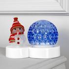 Световой прибор «Снеговик с синим шаром» 9.5 см, свечение мульти, 220 В - Фото 4