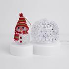 Световой прибор «Снеговик с прозрачным шаром» 9.5 см, свечение мульти, 220 В - фото 8344190