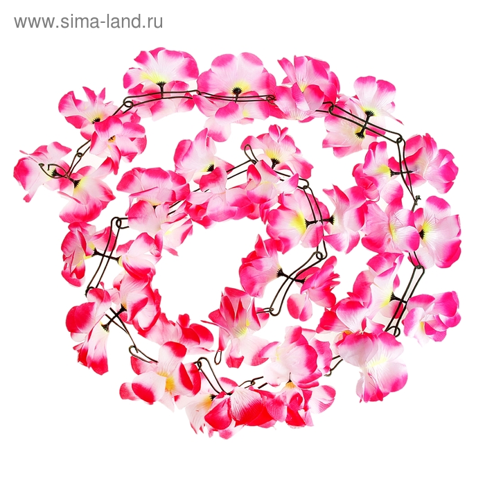 Гавайская гирлянда «Гибискус», розово-белая - Фото 1