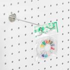 Крючок одинарный с круговой основ для металлической перфо-панели, d=3мм, L=20мм, цвет хром - Фото 4