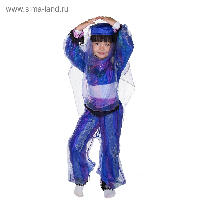 Карнавальный костюм "Восточная принцесса", 3 пр: шляпка, рубашка, штаны, размер S 110-120 см, - Фото 1