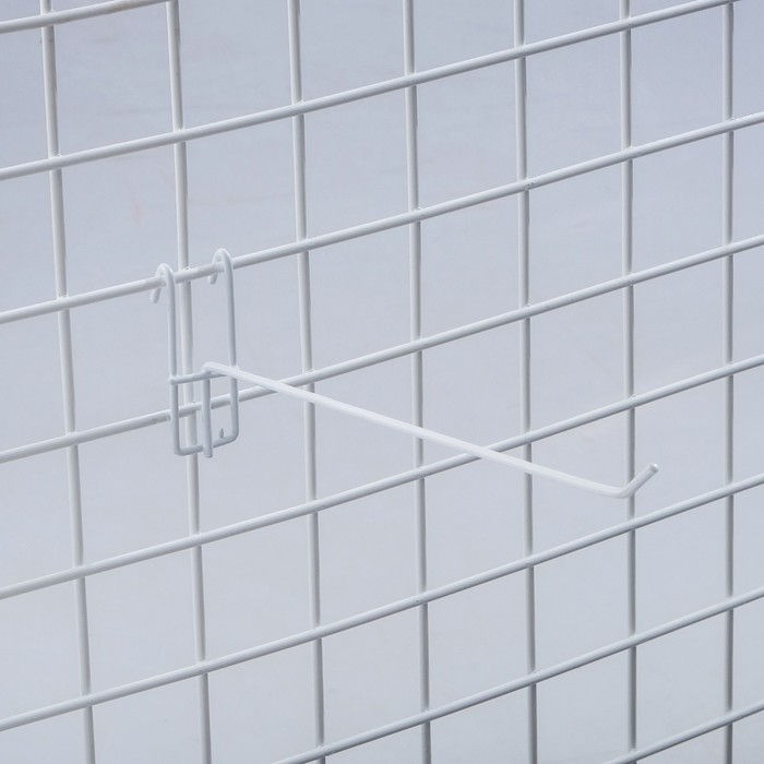 Крючок на сетку одинарный, цвет белый, d=3 мм, L=18,5 см - фото 1908210041
