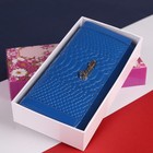 Кошелёк женский, 4 отдела, 2 отдела рамка, для карт на клапане, наружный карман, цвет голубой - Фото 4