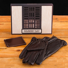 Подарочный набор "Любимому сыну": перчатки и зажим для денег, экокожа - фото 8591372