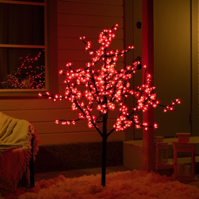 Светодиодное дерево «Баугиния» 1.5 м, 480 LED, постоянное свечение, 220 В, свечение красное - Фото 1