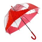 Зонт-трость "Розы", механический, R=42, цвет красный - Фото 2
