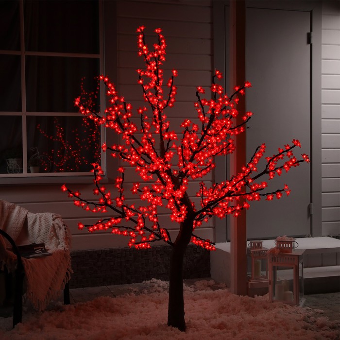 Светодиодное дерево «Сакура» 1.8 м, 768 LED, постоянное свечение, 220 В, свечение красное