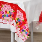 Скатерть одноразовая «С днём рождения!», цветы, 130х180 см - Фото 2