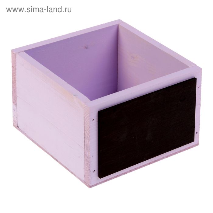 Ящик 15 х 15 см, фиолетовый с мелованной вставкой 8 х 13 см - Фото 1