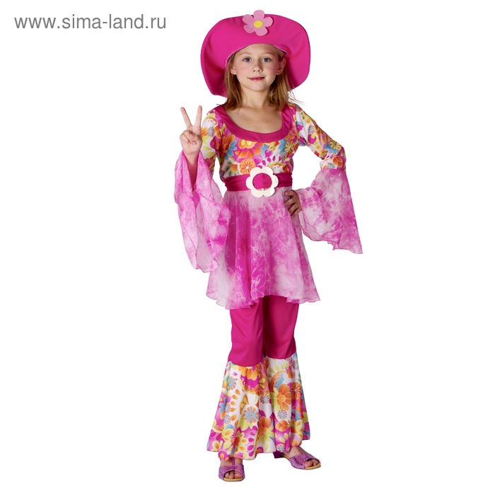 Карнавальный костюм "Хиппи-дива", кофта, штаны, шляпа, 120-130 см, р-р M - Фото 1
