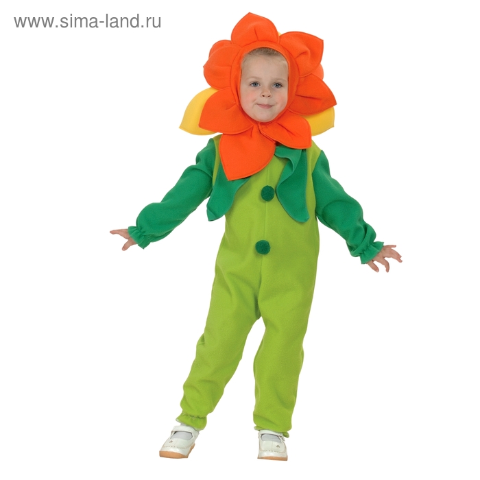 Карнавальный костюм "Цветочек", 2 предмета: комбинезон, шапка, рост 92-104 см - Фото 1