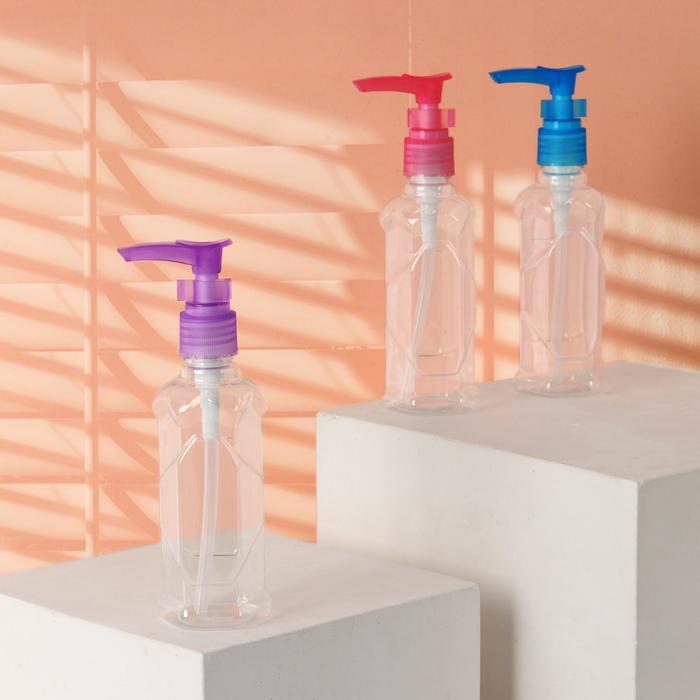 Бутылочка для хранения, с дозатором, 100 мл, цвет МИКС - Фото 1